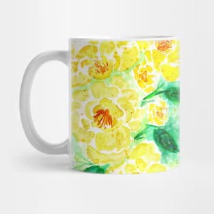 Yellow Watercolor Roses Mug